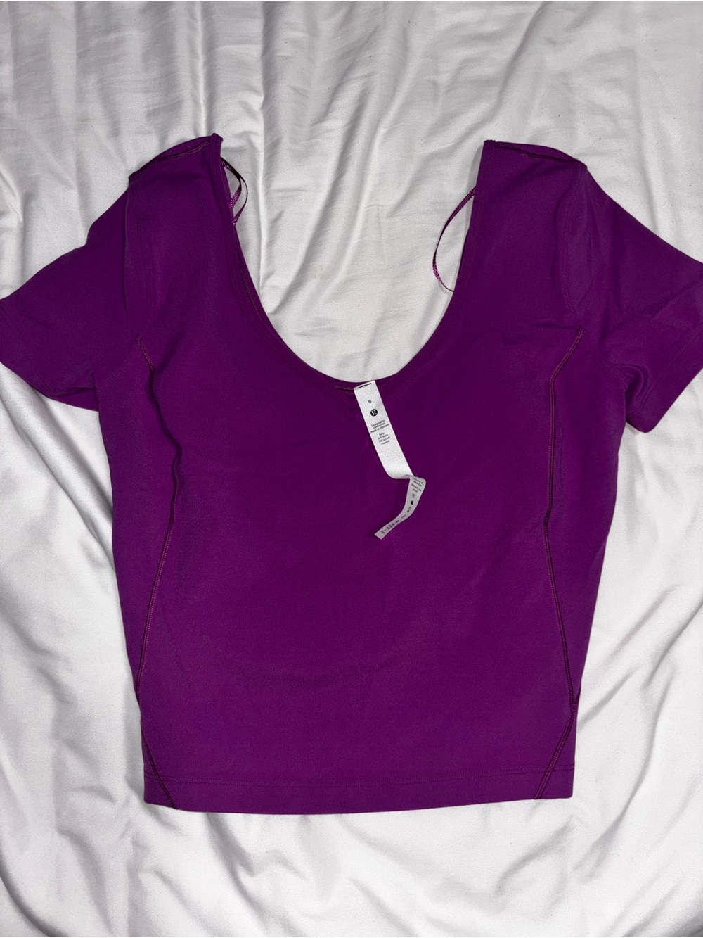 Lululemon Purple Scoop Neck Short Sleeve Top size 6